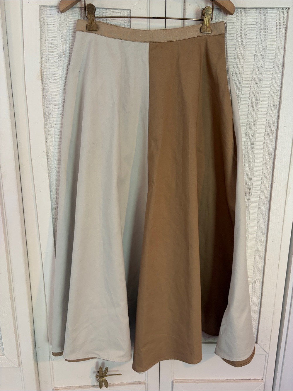 Valentina Kova 100% cotton a line swing skirt color blocked size 0